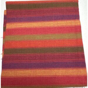 Striped Fat Quarter Cotton Fabric 18"x22" Multicolor Burgundy/Orange/Green